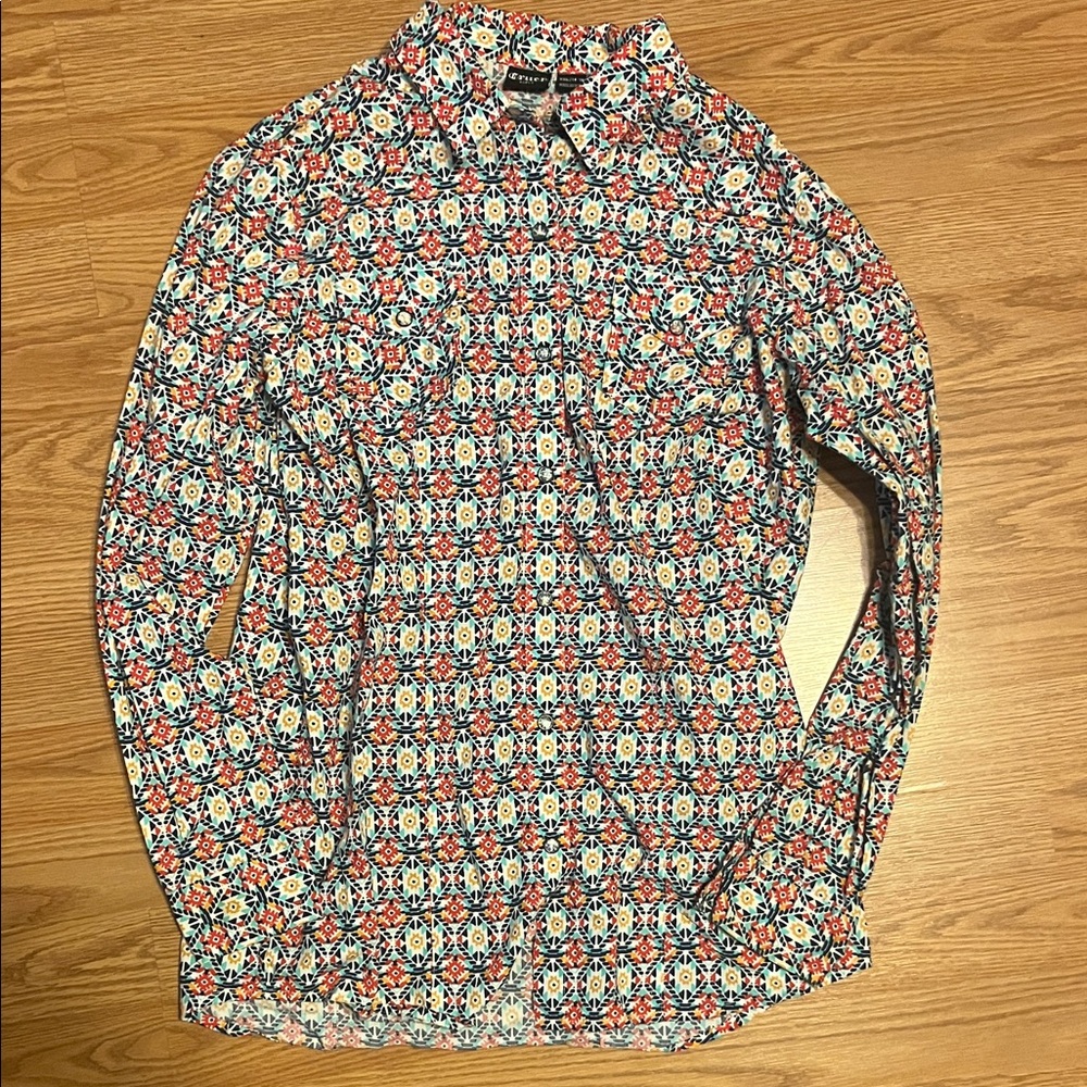 Cruel Girl Vibrant Geometric Blouse